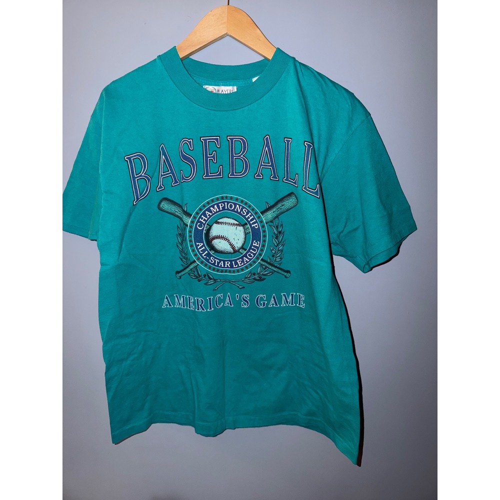 Players by Van‎ Heusen Baseball Championship All Star League T Shirt Medium Teal